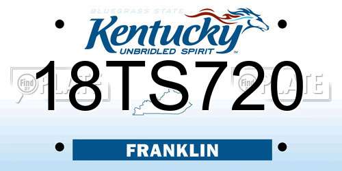 18TS720 Kentucky License Plate