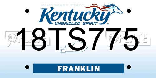 18TS775 Kentucky License Plate