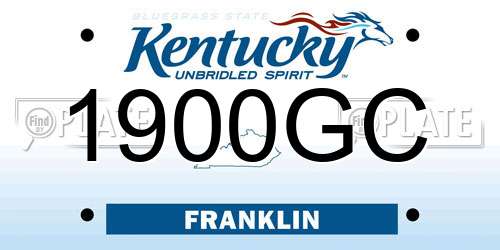 1900GC Kentucky License Plate