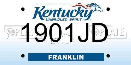 1901JD Kentucky License Plate
