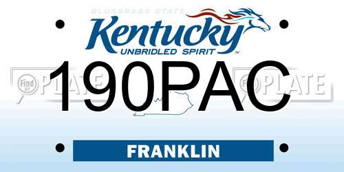 190PAC Kentucky License Plate