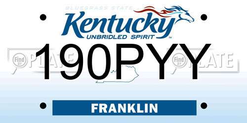 190PYY Kentucky License Plate