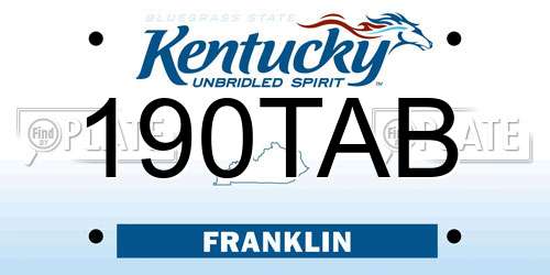 190TAB Kentucky License Plate
