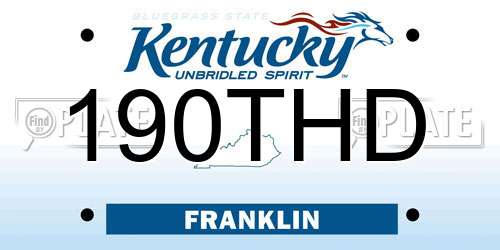 190THD Kentucky License Plate
