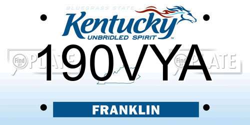 190VYA Kentucky License Plate