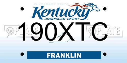 190XTC Kentucky License Plate