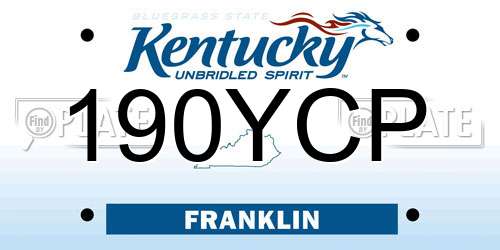 190YCP Kentucky License Plate