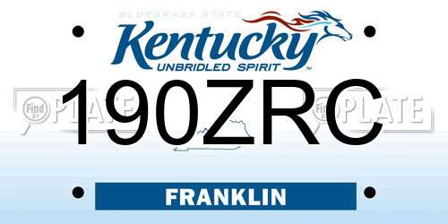 190ZRC Kentucky License Plate