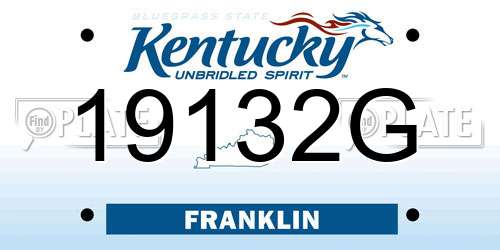 19132G Kentucky License Plate