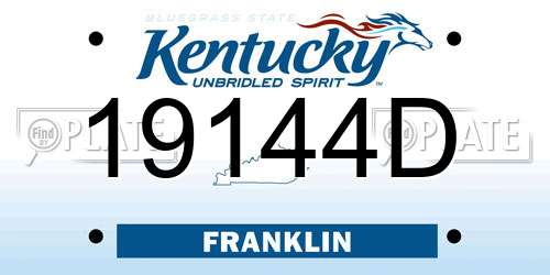 19144D Kentucky License Plate