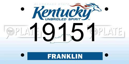 19151 Kentucky License Plate