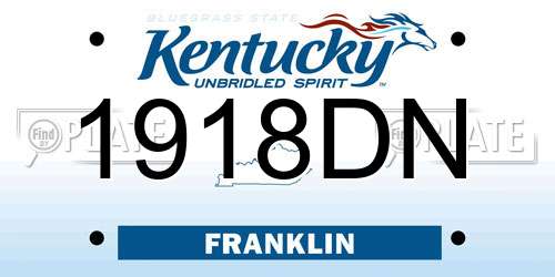 1918DN Kentucky License Plate