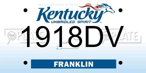 1918DV Kentucky License Plate