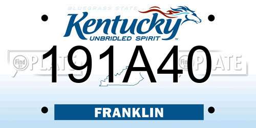 191A40 Kentucky License Plate