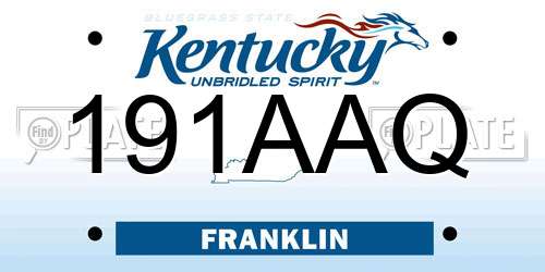 191AAQ Kentucky License Plate