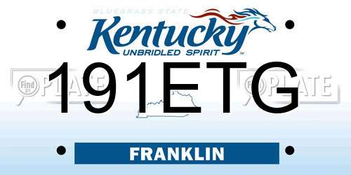 191ETG Kentucky License Plate