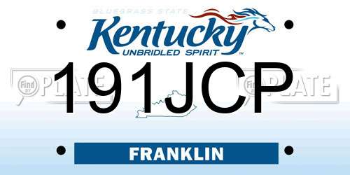191JCP Kentucky License Plate