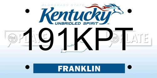 191KPT Kentucky License Plate