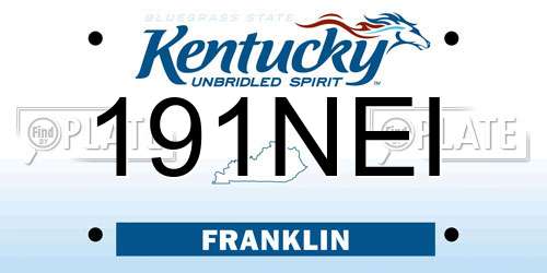 191NEI Kentucky License Plate