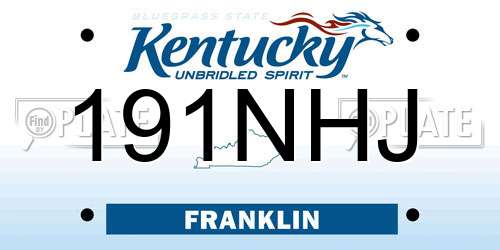 191NHJ Kentucky License Plate