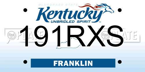 191RXS Kentucky License Plate