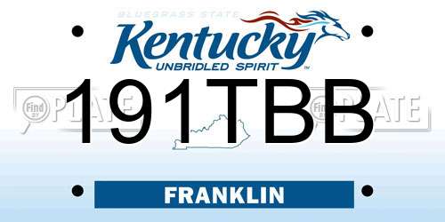 191TBB Kentucky License Plate