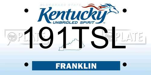 191TSL Kentucky License Plate