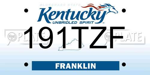 191TZF Kentucky License Plate