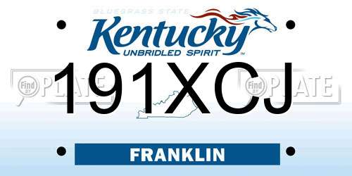 191XCJ Kentucky License Plate