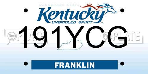 191YCG Kentucky License Plate