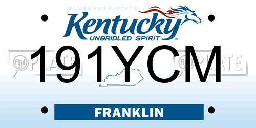 191YCM Kentucky License Plate