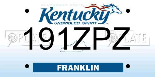 191ZPZ Kentucky License Plate