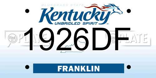 1926DF Kentucky License Plate