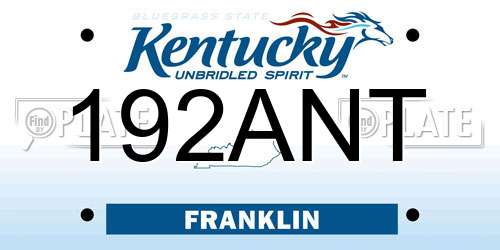 192ANT Kentucky License Plate