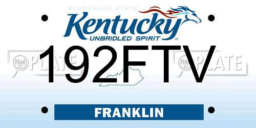 192FTV Kentucky License Plate