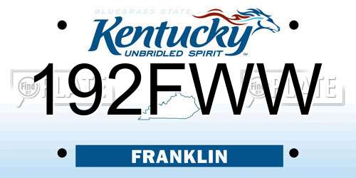 192FWW Kentucky License Plate