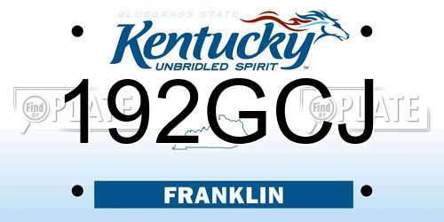 192GCJ Kentucky License Plate