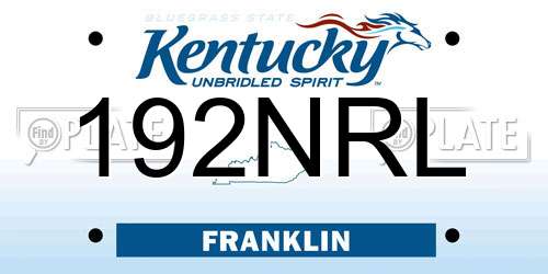 192NRL Kentucky License Plate