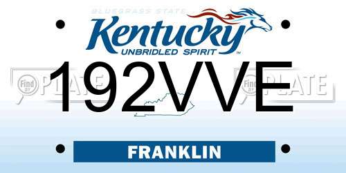 192VVE Kentucky License Plate