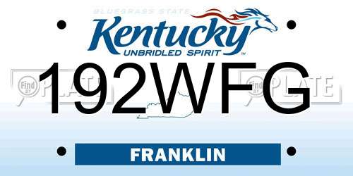 192WFG Kentucky License Plate