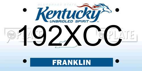 192XCC Kentucky License Plate
