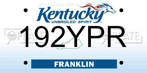 192YPR Kentucky License Plate