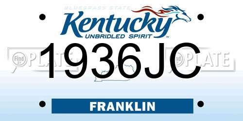 1936JC Kentucky License Plate