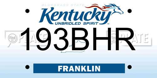 193BHR Kentucky License Plate