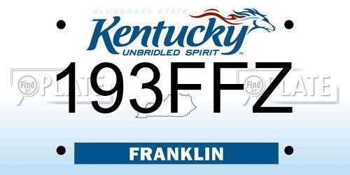 193FFZ Kentucky License Plate