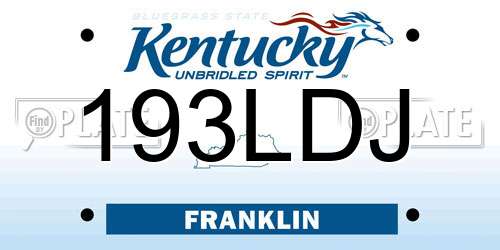 193LDJ Kentucky License Plate