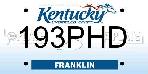 193PHD Kentucky License Plate