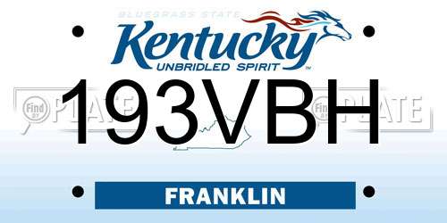 193VBH Kentucky License Plate