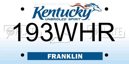 193WHR Kentucky License Plate