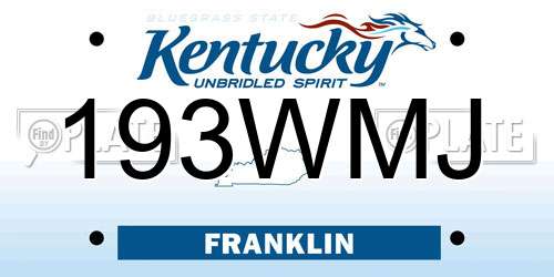 193WMJ Kentucky License Plate